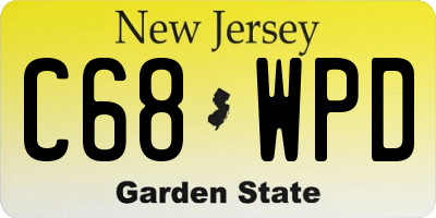 NJ license plate C68WPD