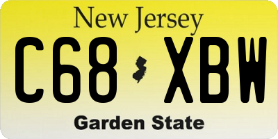 NJ license plate C68XBW