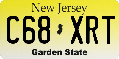 NJ license plate C68XRT