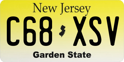 NJ license plate C68XSV