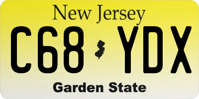 NJ license plate C68YDX