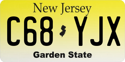 NJ license plate C68YJX