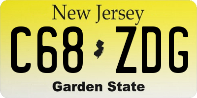 NJ license plate C68ZDG