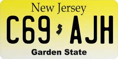 NJ license plate C69AJH