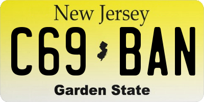 NJ license plate C69BAN