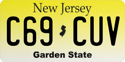NJ license plate C69CUV