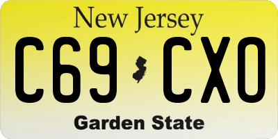 NJ license plate C69CXO