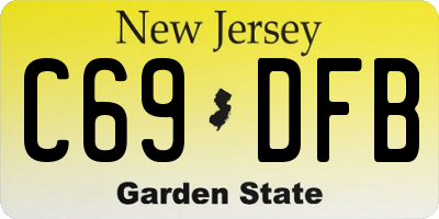 NJ license plate C69DFB