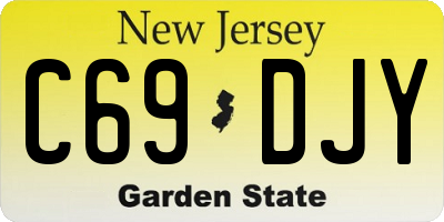 NJ license plate C69DJY