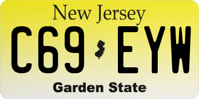NJ license plate C69EYW