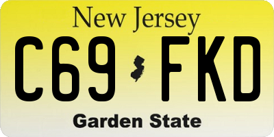 NJ license plate C69FKD
