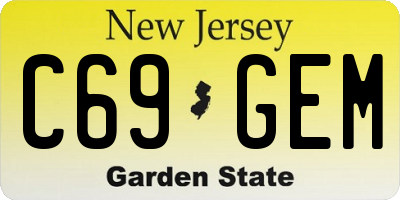 NJ license plate C69GEM