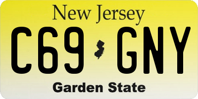 NJ license plate C69GNY