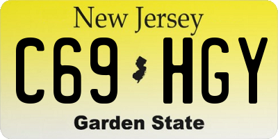NJ license plate C69HGY