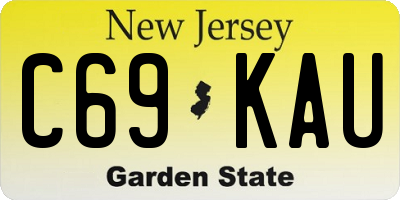 NJ license plate C69KAU