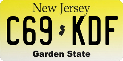 NJ license plate C69KDF