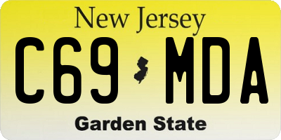 NJ license plate C69MDA