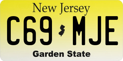 NJ license plate C69MJE
