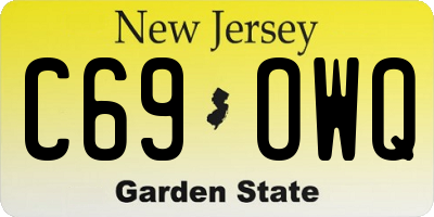NJ license plate C69OWQ