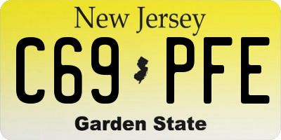 NJ license plate C69PFE