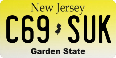 NJ license plate C69SUK