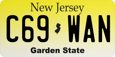 NJ license plate C69WAN