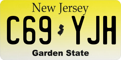 NJ license plate C69YJH