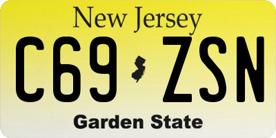 NJ license plate C69ZSN