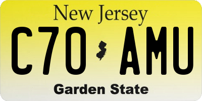 NJ license plate C70AMU