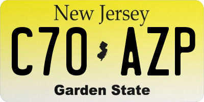 NJ license plate C70AZP