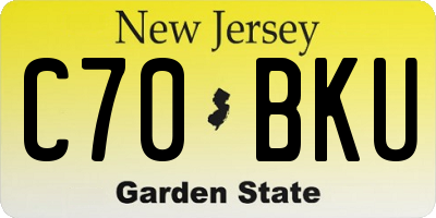 NJ license plate C70BKU