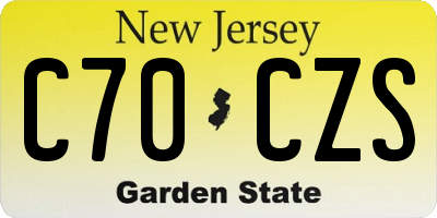 NJ license plate C70CZS