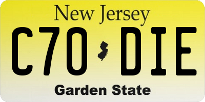 NJ license plate C70DIE