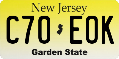 NJ license plate C70EOK