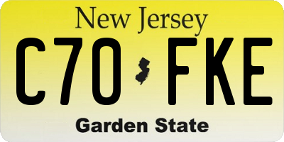 NJ license plate C70FKE