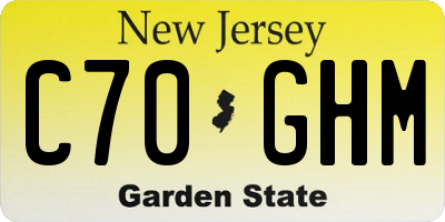 NJ license plate C70GHM