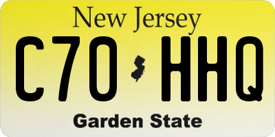 NJ license plate C70HHQ