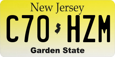 NJ license plate C70HZM
