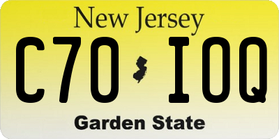 NJ license plate C70IOQ