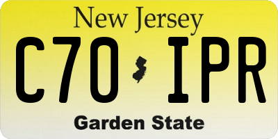 NJ license plate C70IPR