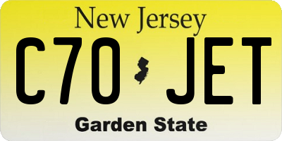 NJ license plate C70JET