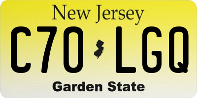 NJ license plate C70LGQ