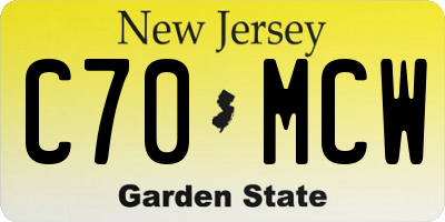 NJ license plate C70MCW