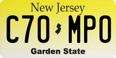 NJ license plate C70MPO