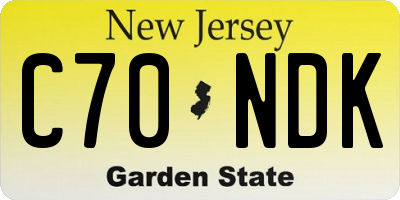 NJ license plate C70NDK