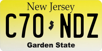 NJ license plate C70NDZ
