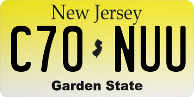 NJ license plate C70NUU