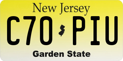 NJ license plate C70PIU