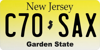 NJ license plate C70SAX