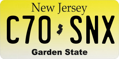 NJ license plate C70SNX
